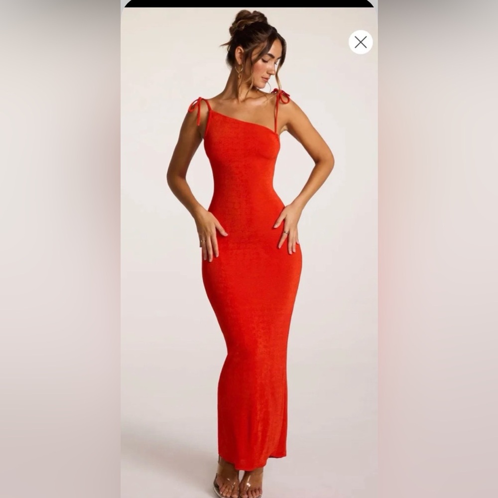 Oh Polly Fiery Red One Shoulder Dress